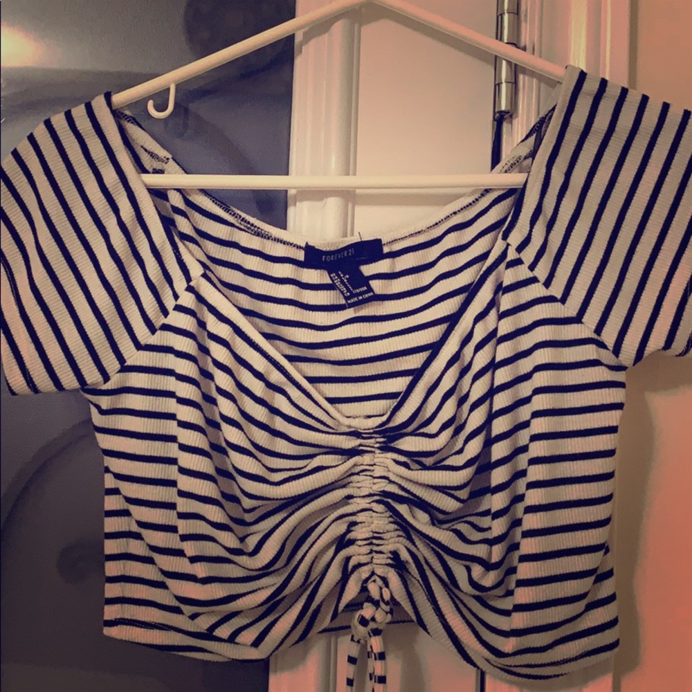 Drawstring crop tee